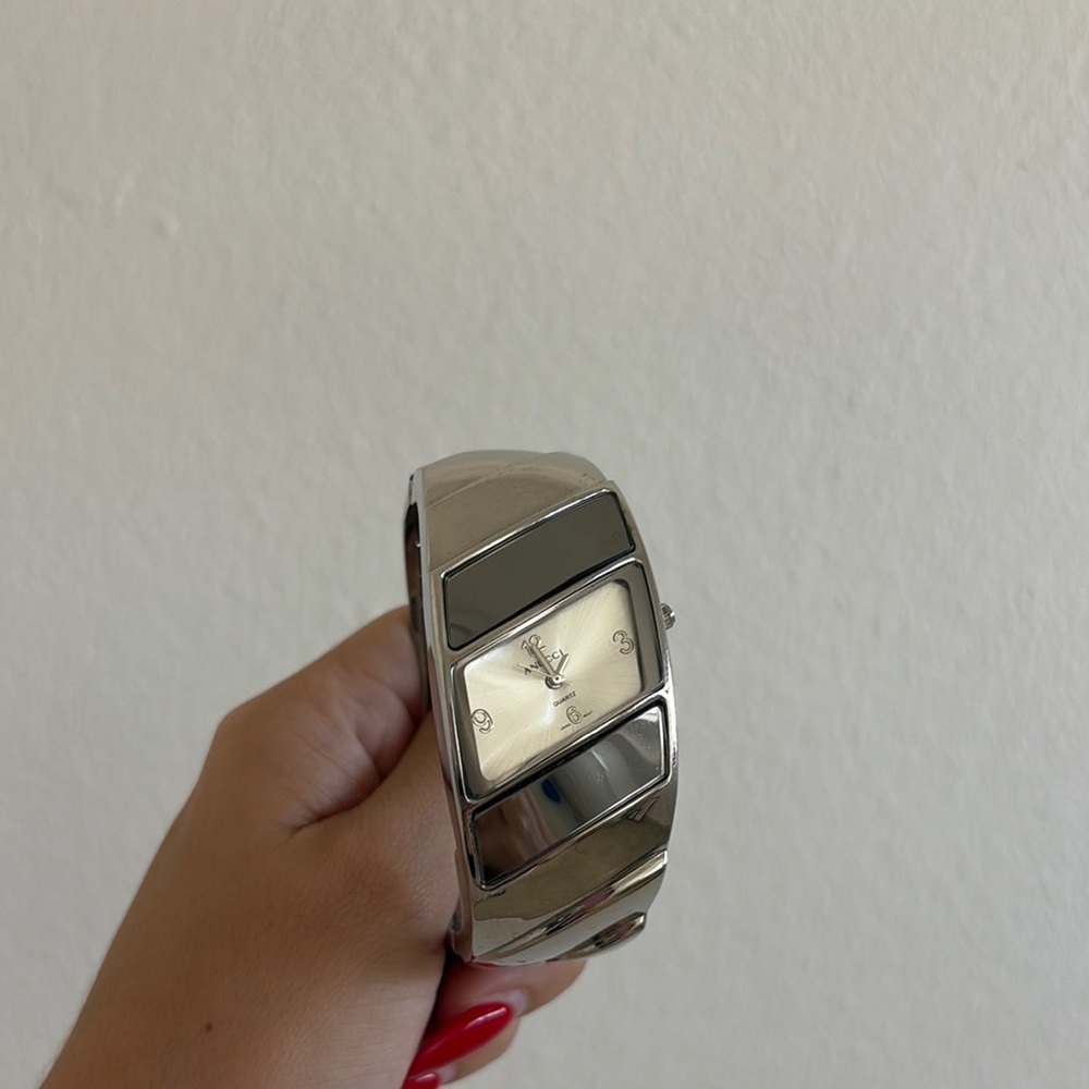 Anucci Silver Watch with Diamond Accents